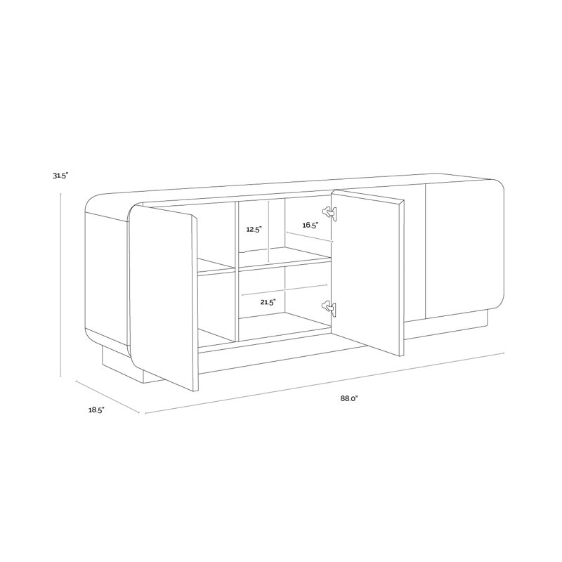 Fauna 88'' W Solid Wood Sideboard