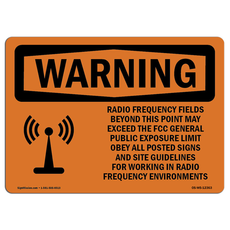 Champs de radiofréquences au-delà de l'enseigne, H 18 po x l 24 po x P 0,1 po