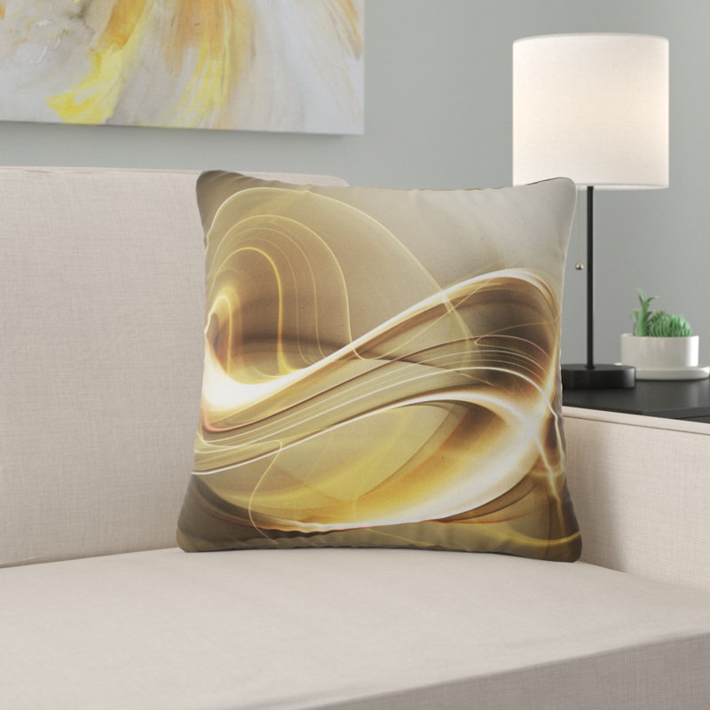 Élégant canapé moderne - coussin abstrait imprimé, Rectangulaire, 12 po x 20 po