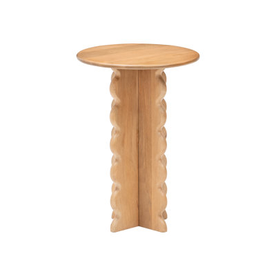 Dianella Solid Wood End Table with Scalloped Legs