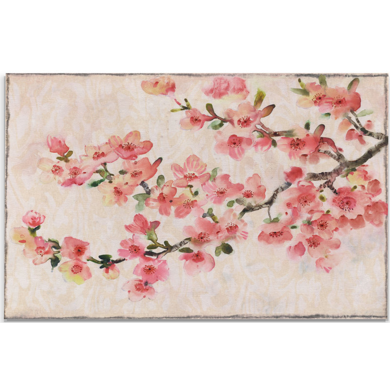 " Cherry Blossom Composition I ", 32" H x 48" W x 1.5" D, Wrapped Canvas
