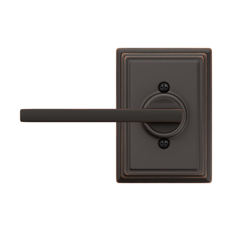 Latitude Lever with Addison Trim Non-Turning Lock, Aged Bronze