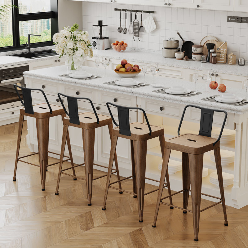 Metal Counter And Bar Stools, Bar Stool (30" Seat Height)
