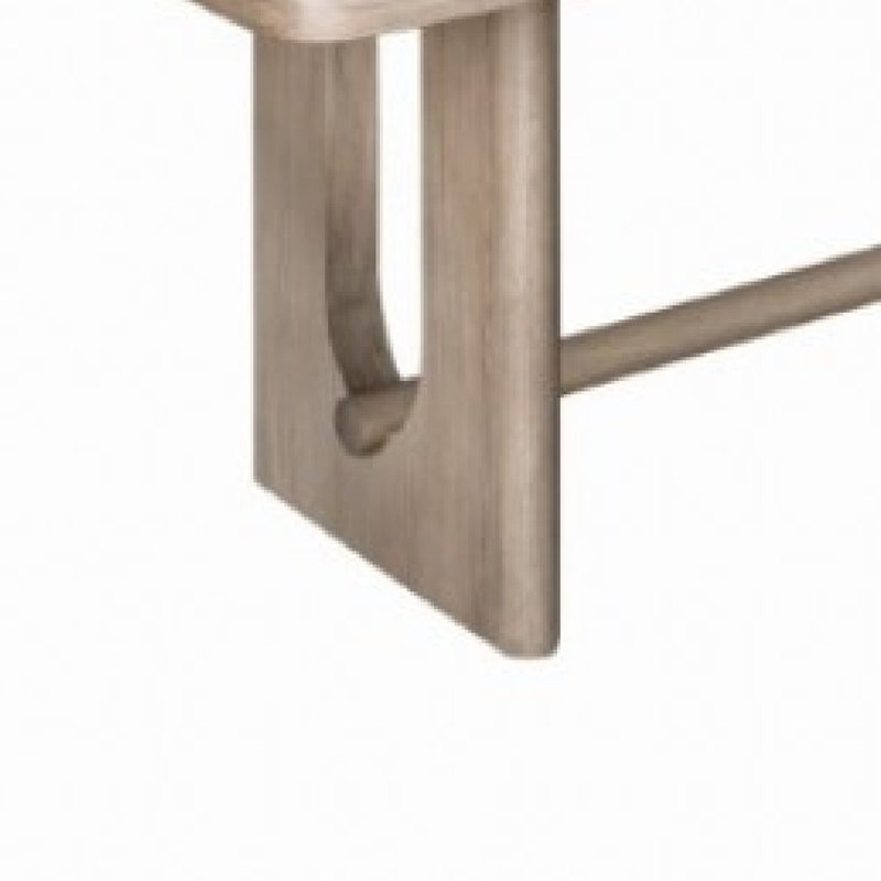Table de salle à manger Zoko, base en piédestal, bois massif 83 po, Chêne blanchi
