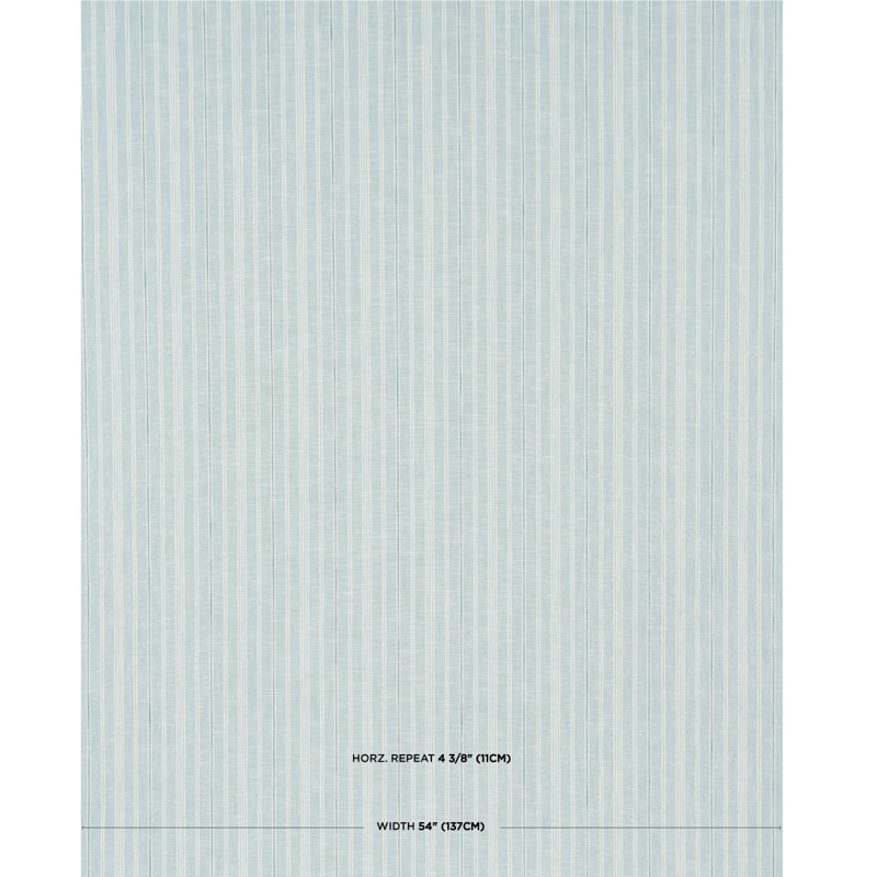 Schumacher x Mark D. Sikes Lucy Stripe Fabric, China Blue