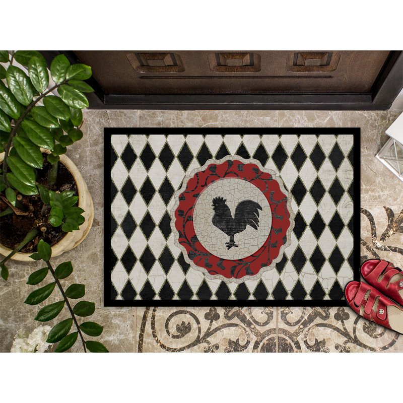 Dathan Non-Slip Geometric Indoor Doormat, Rectangle  2' x 3'