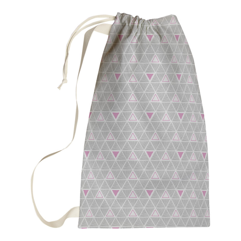 Jordao Laundry Hamper with Handles, 29" H x 18" W x 1.5" D, Pink Accent