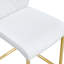 Ensemble de table de salle à manger moderne avec 8 chaises en polyuréthane blanc - table en verre 71 x 35,4 pouces, pieds élégants en métal doré