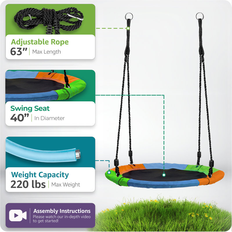 Sorbus Saucer Tree Swing 40"Giant Outdoor Round Platform, Holds up to 700lbs