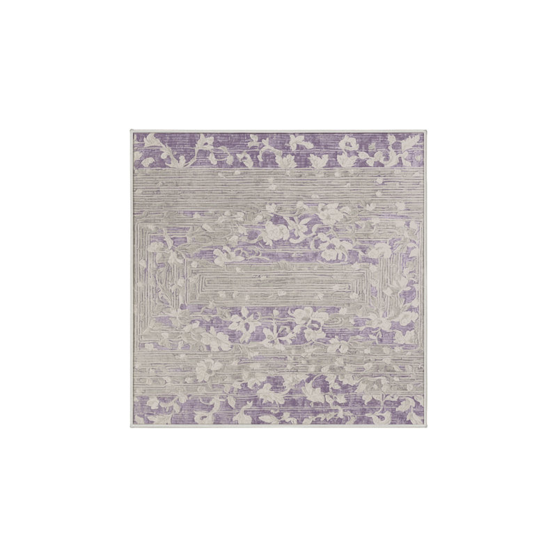 Machine Washable Beige Area Rug, Square 7'
