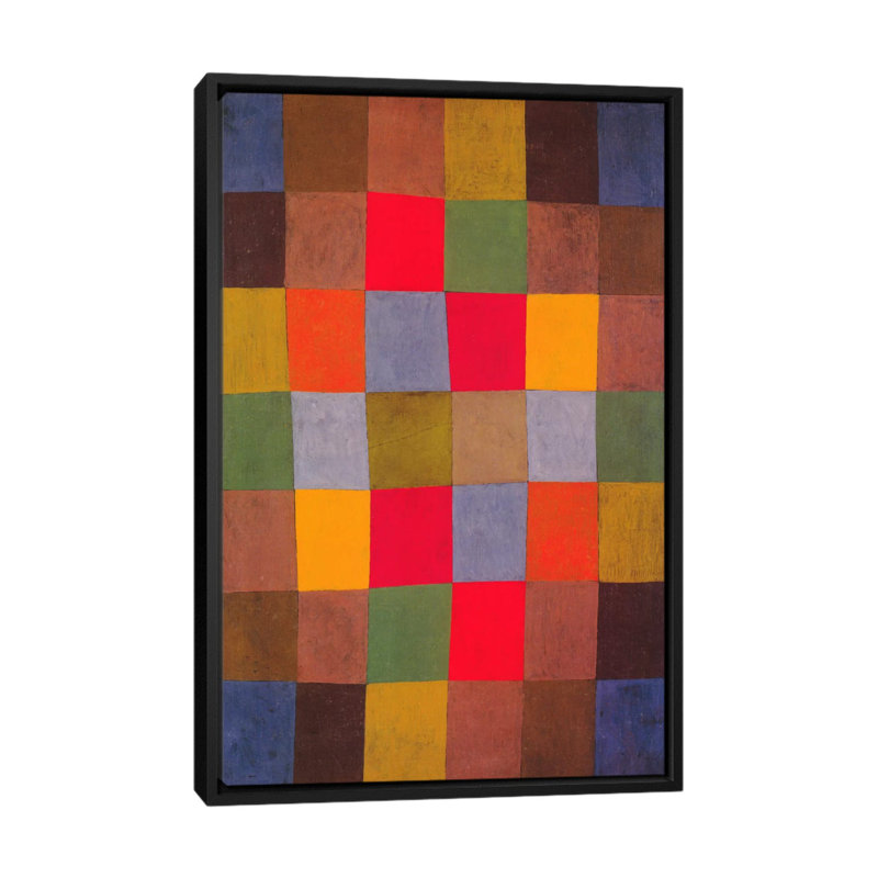 «New Harmony» par Paul Klee, impression sur toile, H 26 po x l 18 po x P 1,5 po, Toile avec cadre noir, Pas de tapis