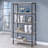4-Shelf Bookcase With Metal Frame In Grey Driftwood And Black-1538375446