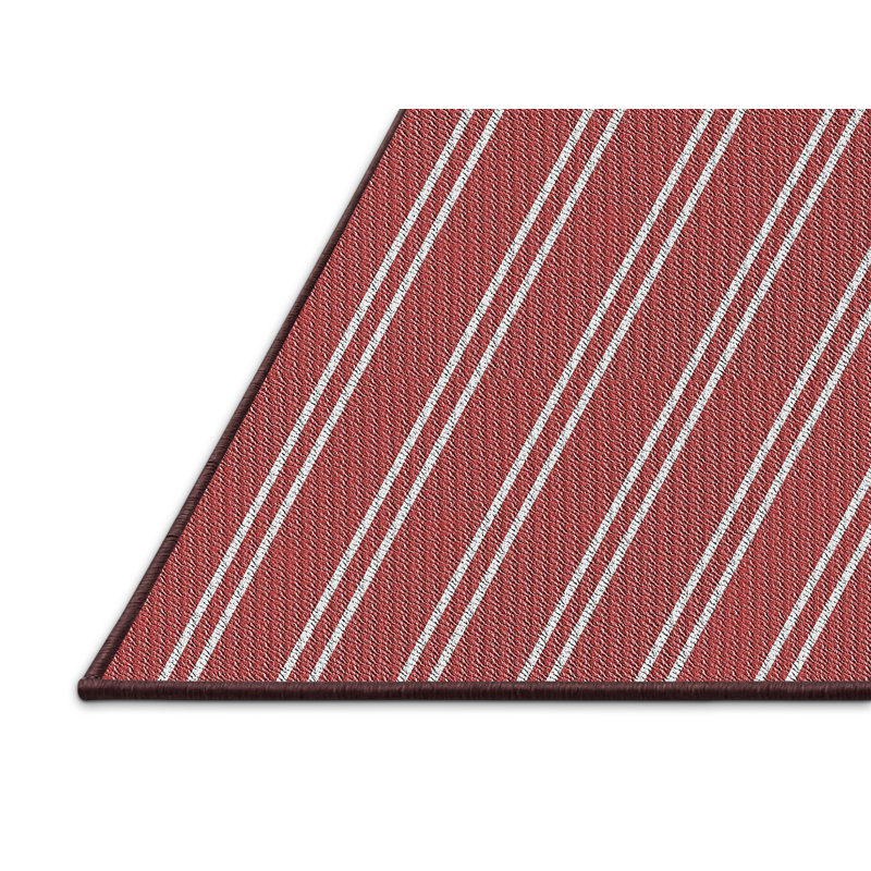 Tapis de zone rouge/beige à motifs, Rectangle 6 pi x 9 pi