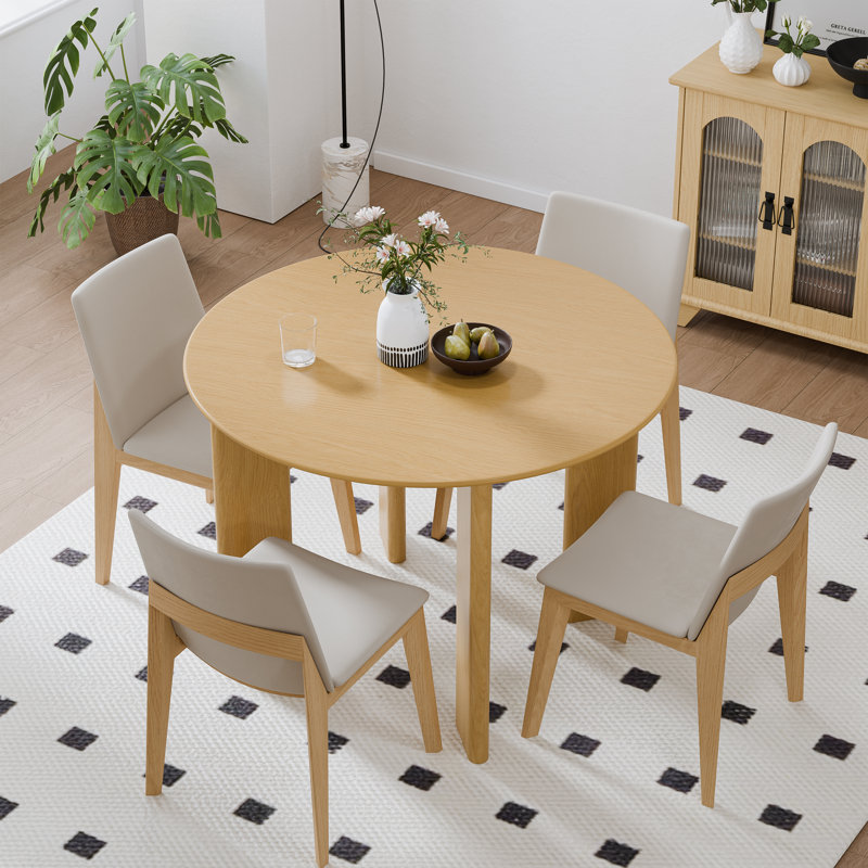 Table de salle à manger 30 po, H 30 po x L 42 po x l 42 po, Bois naturel