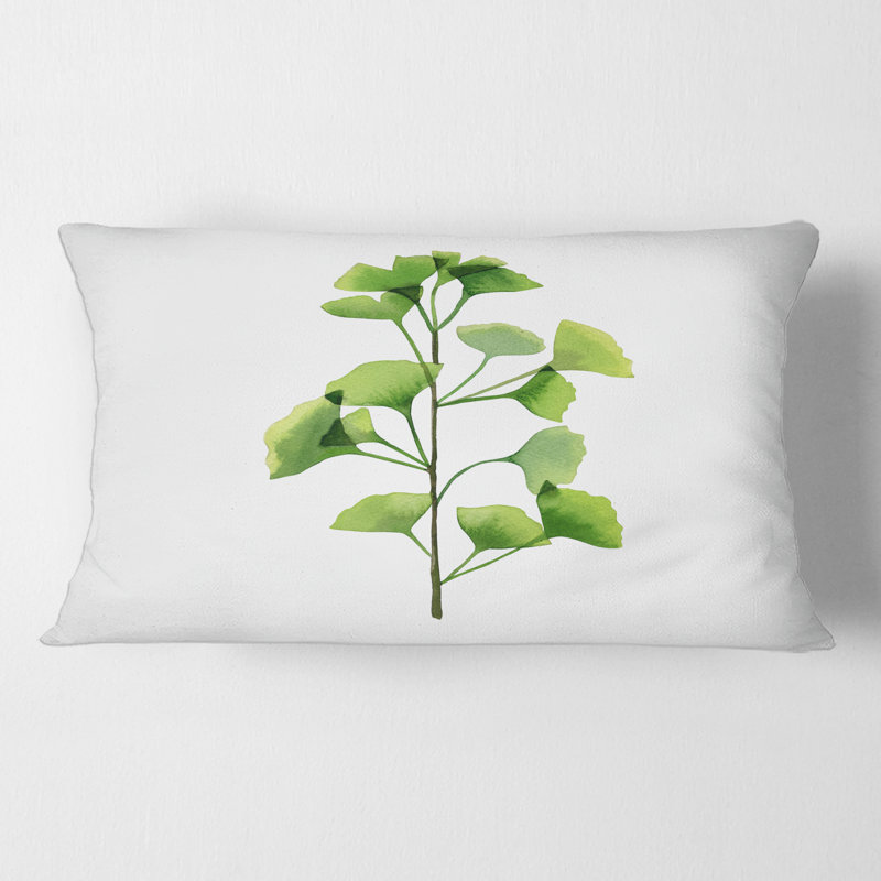 Coussin rectangulaire à motif champêtre vert
