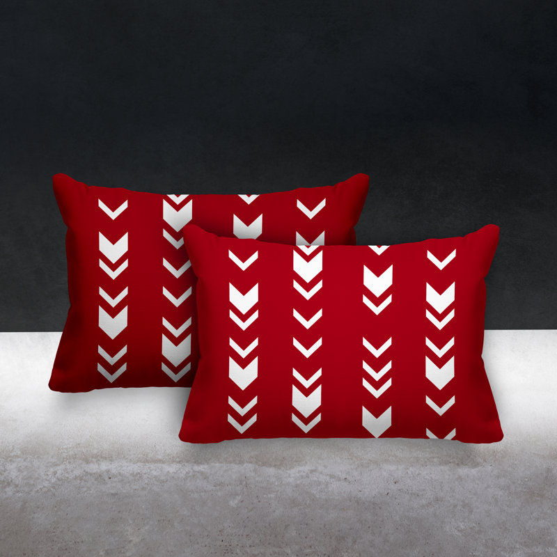 Coussin lombaire intérieur / extérieur Melba Arrow, Rouge
