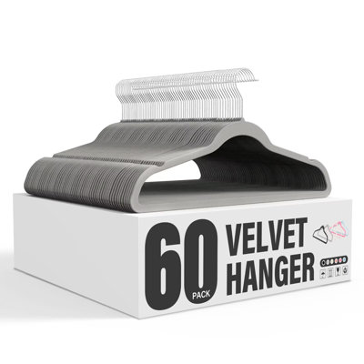 Hangers, Non-Slip Clothes Hangers with Shoulder Notches, 360° Swivel Hooks, Heavy Duty Coat Suit Hangers for Closet Space Saving