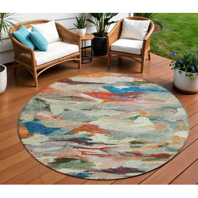 Tapis d'extérieur rond 8 pi