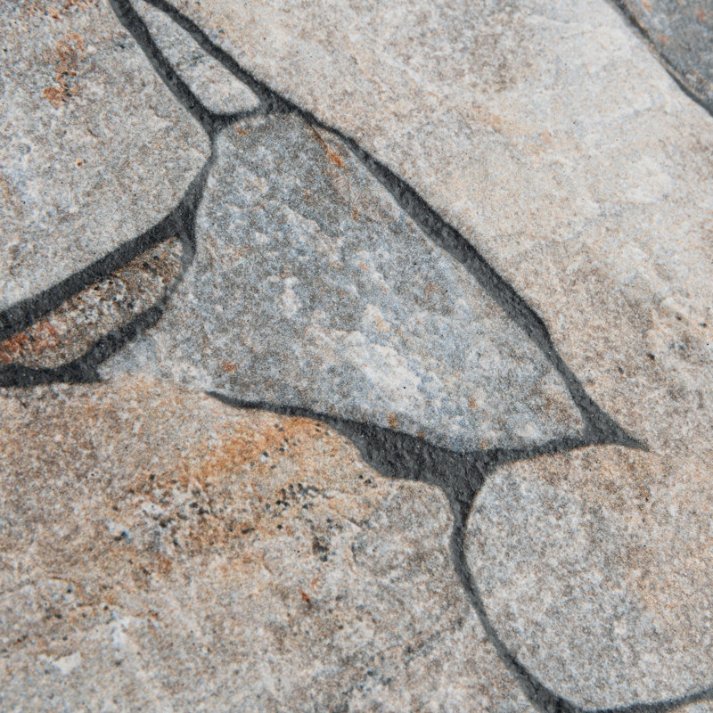Andorra 10" x 19" Ceramic Stone Look Wall Tile, Gray/Brown