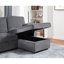 Canapé-lit modulaire en tissu gris foncé de 89 po avec méridienne réversible Emilia