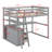 Loft Bed With Desk And Shelves,Drawers-1597874501
