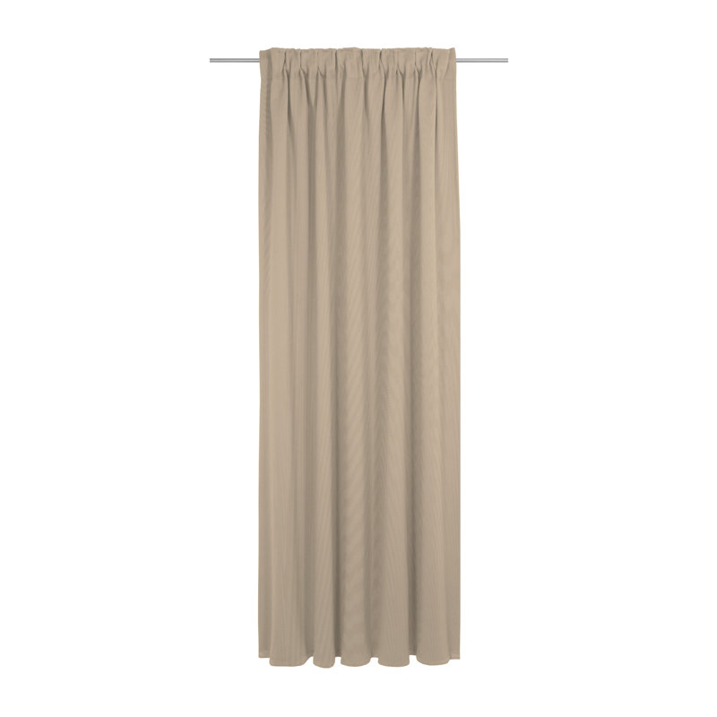 Uni Collection 100% Cotton Room Darkening Curtain Single Panel, Tan, 142cm wide x 295cm high