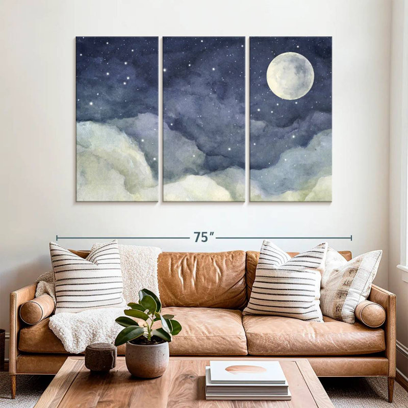Oberle Moon And Clouds, 42" H x 65" W