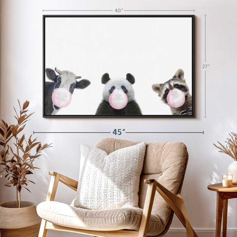 «Three Funny Animals Wall Art», H 27 po x l 40 po