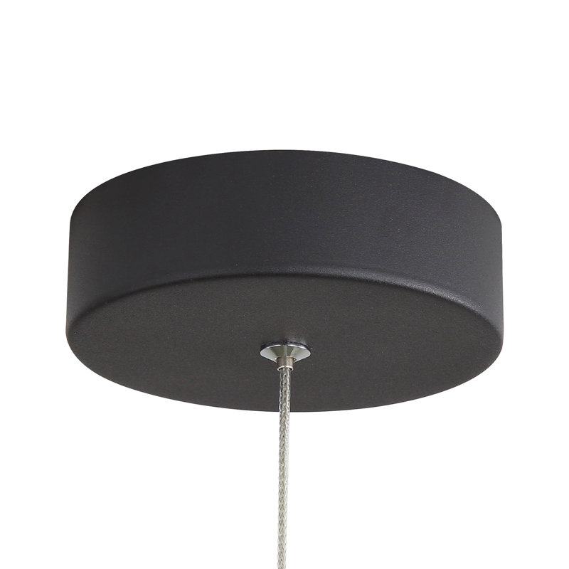 Luminaire suspendu DEL Solsken avec cuivre vieilli, H 14 po x l 7,13 po x P 7,13 po, 8 W, Sable, noir