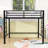 Metal Loft Bed With Dual-Side Ladders, Guardrails And Space-Saving Under-Bed Area-1107133549