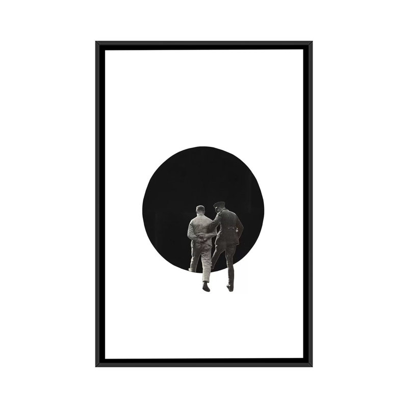Mars à l'abîme, H 26 po x l 18 po x P 1,5 po, Toile avec cadre noir, Pas de tapis