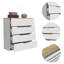Commode Zoe, plateau supérieur, quatre tiroirs - blanc / chêne clair