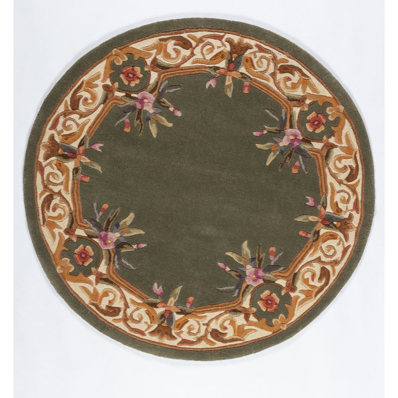 Akili Wool Floral Indoor Rug, Octagon 6'