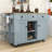 Modern Rolling Wooden Kitchen Cart with Storage Cabinets, Drawers and Drop-Leaf-106721613