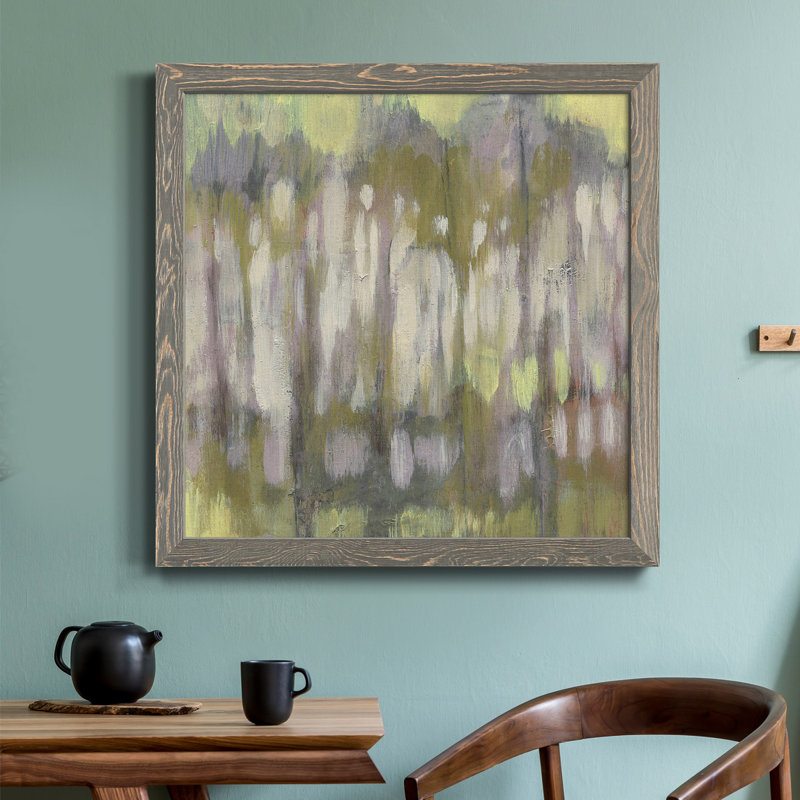 Arbres de vitrail I - Toile encadrée de qualité supérieure - Prêt à être accroché, H 17 po x l 17 po x P 1,5 po, Cadre gris