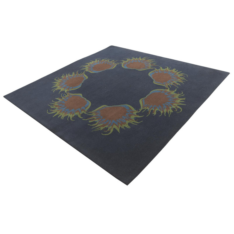 Tapis carré bleu marine Orlando