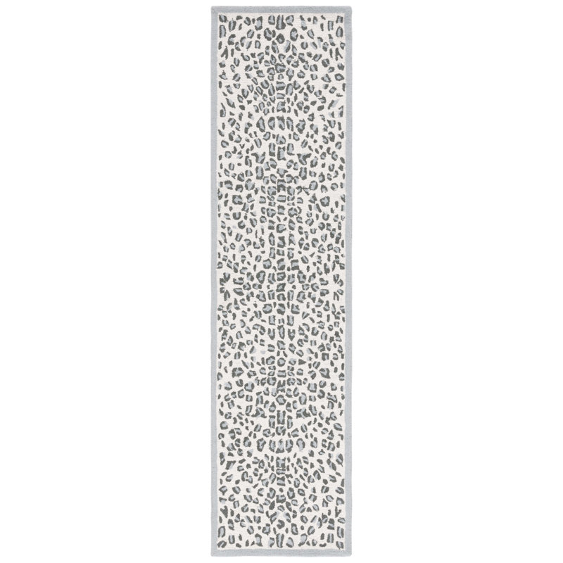 Metro Hand Tufted Indian Wool And Cotton With Latex Animal Print Rug, Runner 2'3" x 9'
