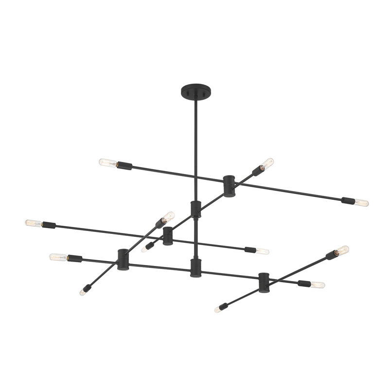 Jordy 12-Light Chandelier, Noir mat