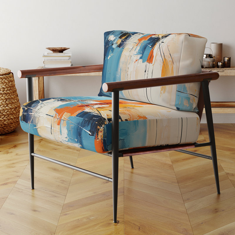 Paper Euphoria I - Fauteuil d'appoint rembourré abstrait, Noir