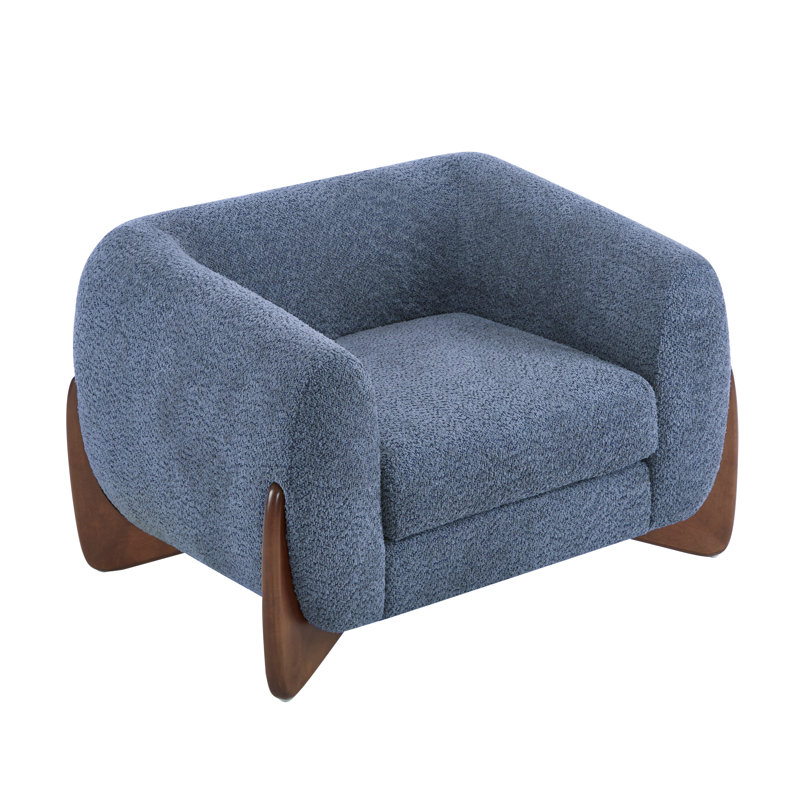 Rhudine Boucle Upholstered Sofa, Blue