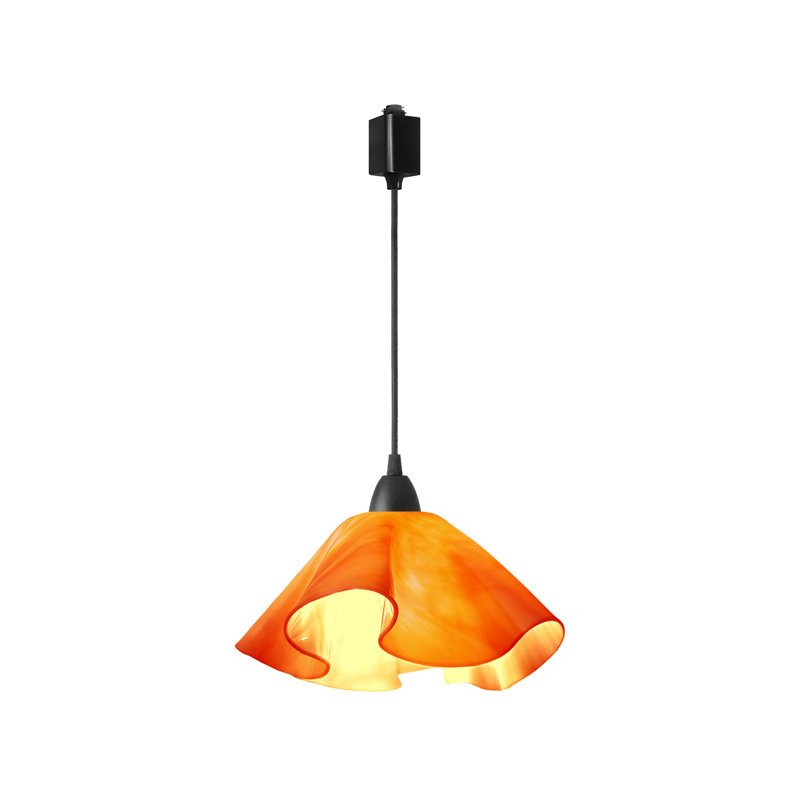 Luminaire suspendu Dale, Grand, Noir, Tangerine orange