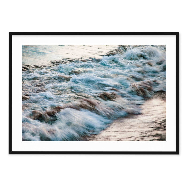 Rush Waves - Peinture encadrée sur papier, H 28,5 po x l 40 po, Cadre noir