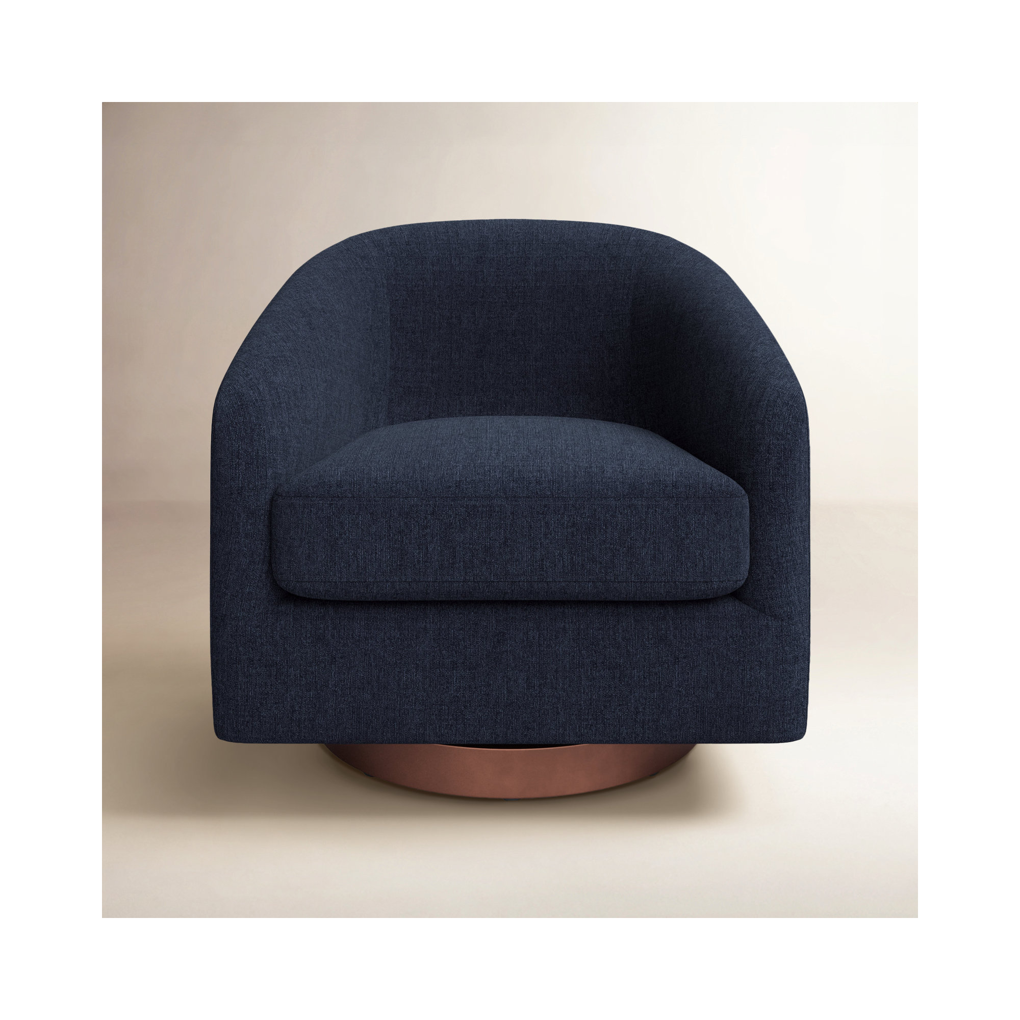 Bennett Upholstered Swivel Barrel Chair, Flannigan Midnight