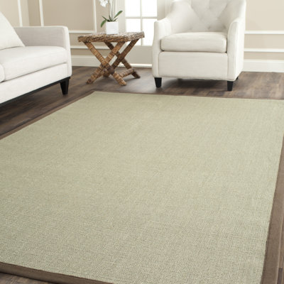 Tapis taupe en sisal tissé à la machine erroll