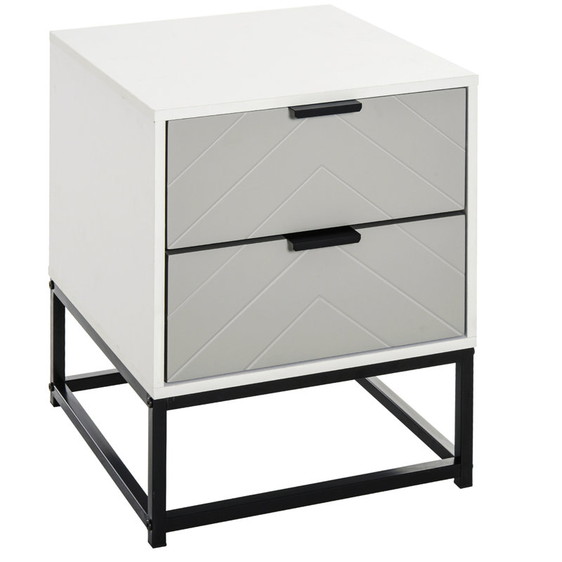 Bartosz 39 cm W Steel Bedside Table