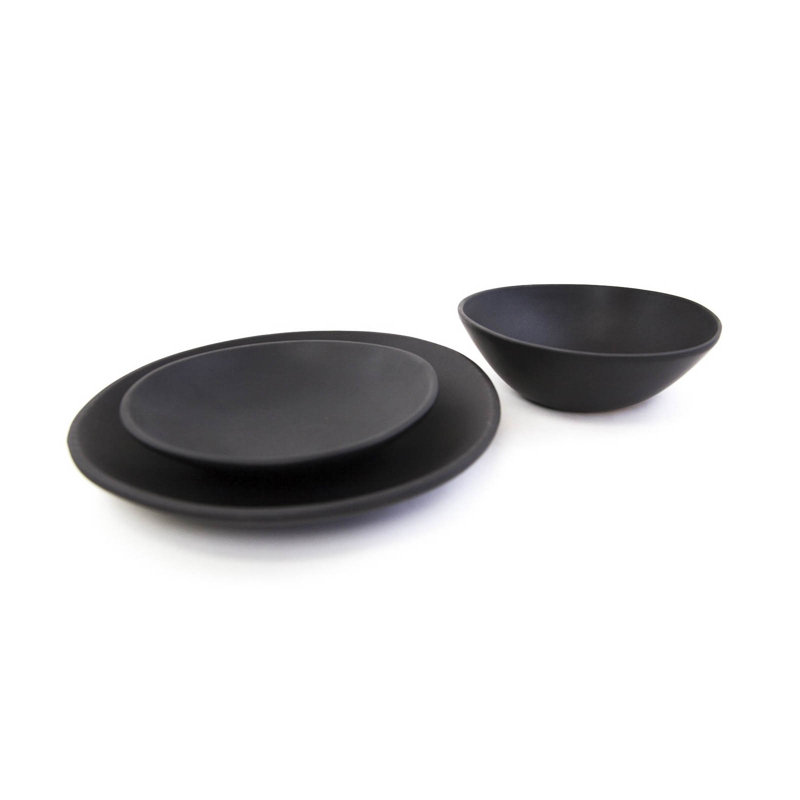 Beth Stoneware Dinnerware - Set of 3, Basalt