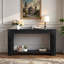 Console moderne avec 3 tiroirs, tablette inférieure ouverte et pieds semi-circulaires-935367422