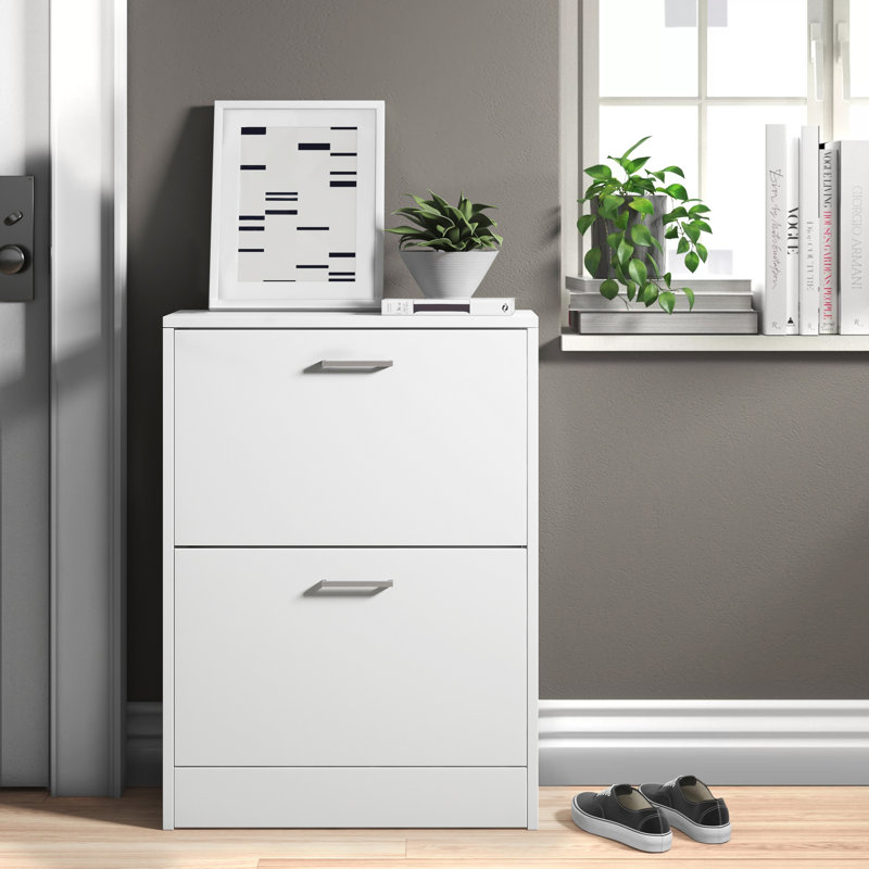 Stirling 8 Pair Flip Down Shoe Storage, White