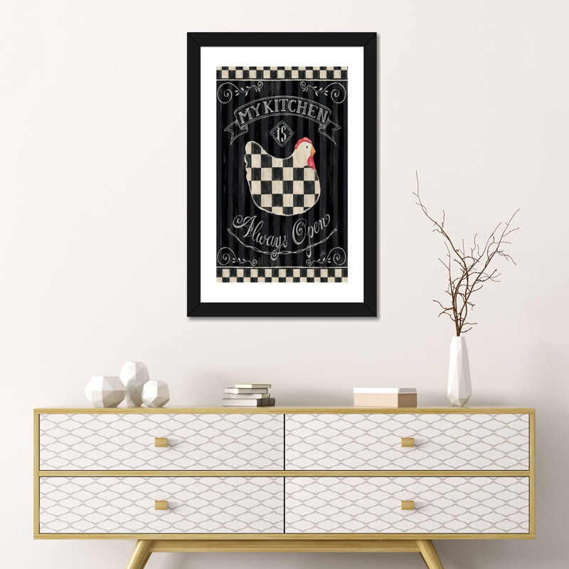«Casual Country I» par Daphne Brissonnet - impression d'art graphique, H 24 po x l 16 po x P 1 po, Papier encadré noir, Blanc