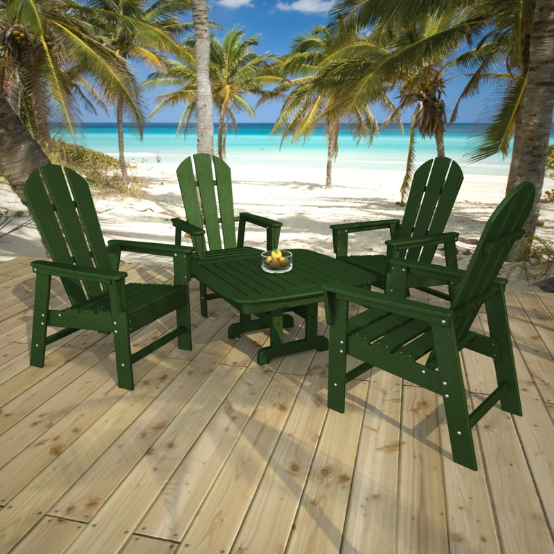 POLYWOOD Nautical Conversation Table, Green, 37"